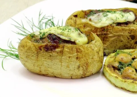 Stuffed potatoes Stock Photos