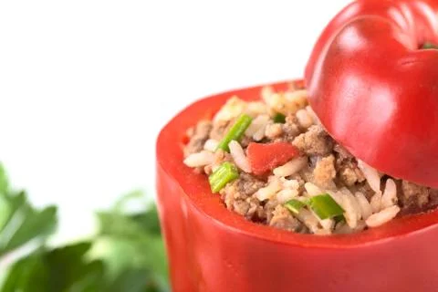 Stuffed red bell pepper Stock Photos