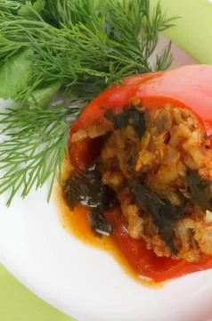 Stuffed Red Bell Pepper Stock Photos