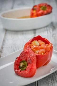 Stuffed red Pepper Stock Photos