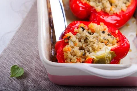 Stuffed Red Peppers Stock Photos