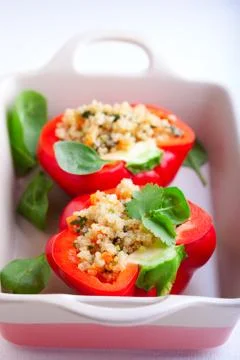 Stuffed red Peppers Stock Photos