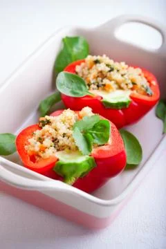Stuffed red Peppers Foto stock