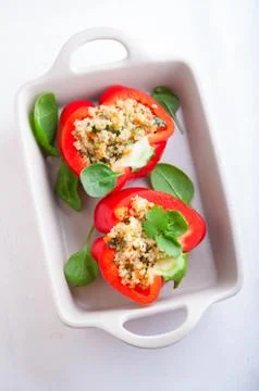 Stuffed Red Peppers Stock Photos