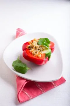 Stuffed red peppers Stock Photos