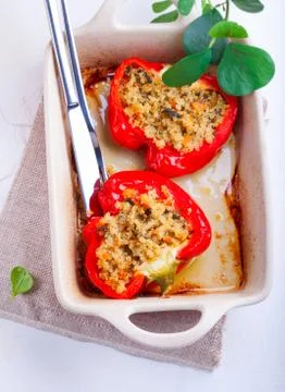 Stuffed Red Peppers Stock Photos
