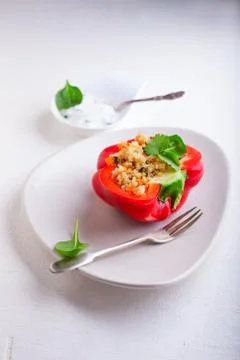 Stuffed Red Peppers Stock Photos