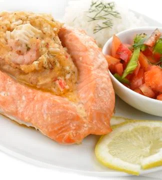 Stuffed salmon Stock Photos