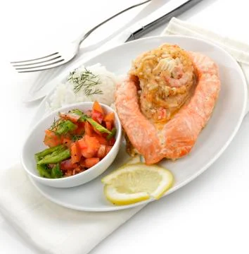 Stuffed salmon Stock-Fotos