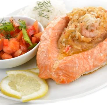 Stuffed salmon Stock Photos