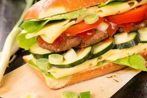 Stuffed sandwich Stock Photos