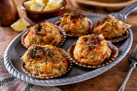 Stuffed Scallops Foto stock