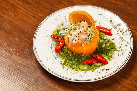 Stuffed with shrimp orange Stock Photos