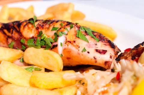 Stuffed squid Stock Photos