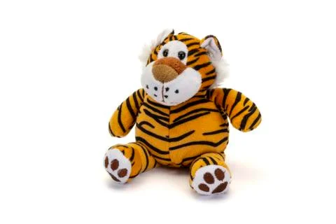 Stuffed tiger with shadow sitting shadow Stock Photos