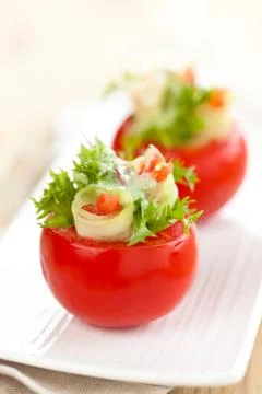 Stuffed tomatoes. Stock Photos