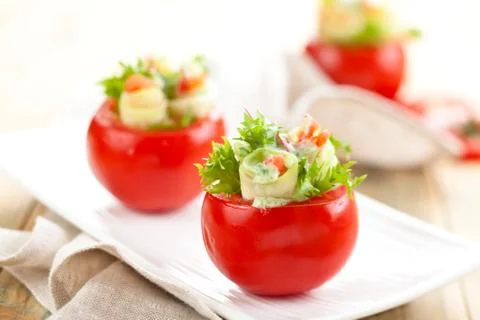 Stuffed tomatoes. Stock Photos