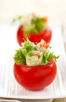 Stuffed tomatoes. Stock Photos