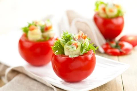 Stuffed tomatoes. Stock Photos