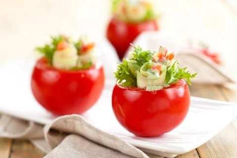 Stuffed tomatoes. Stock Photos