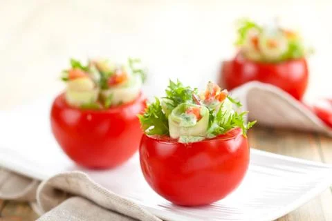 Stuffed tomatoes. Stock Photos