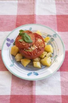 Stuffed tomatoes with rice Stock Photos
