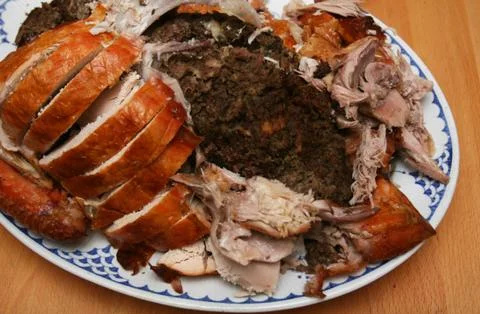Stuffed tureky dinner Foto stock