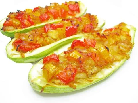 Stuffed vegetable marrow Stock Photos