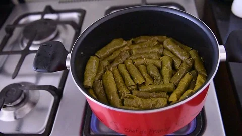 Stuffed Vine Leaves Stock Footage 76468405