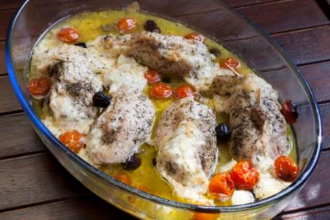 Stuffed young chicken breasts Stock Photos