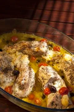 Stuffed young chicken breasts Stock Photos