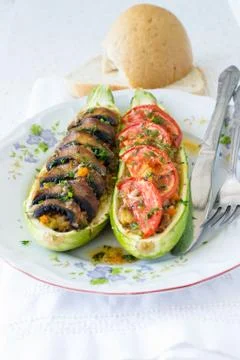 Stuffed zucchini Stock Photos