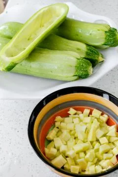 Stuffed zucchini Stock Photos