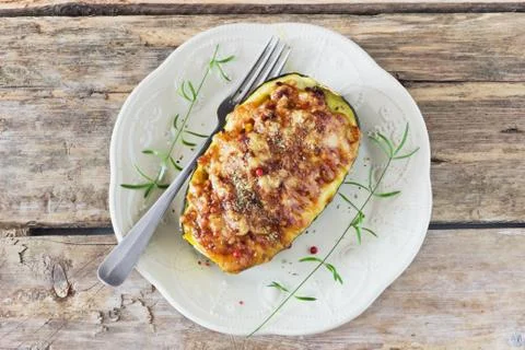 Stuffed zucchini Stock Photos