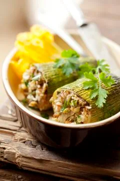 Stuffed zuchini Stock Photos