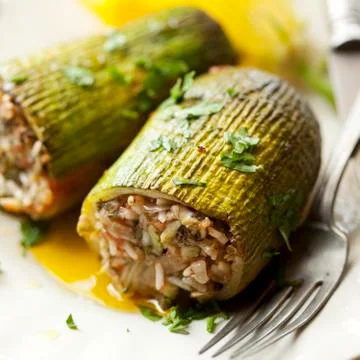 Stuffed zuchini Stock Photos