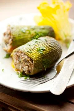 Stuffed zuchini Stock Photos