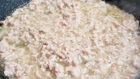 Stuffing, braising, frying. Preparation of stuffed meat. Stock Footage 270746817