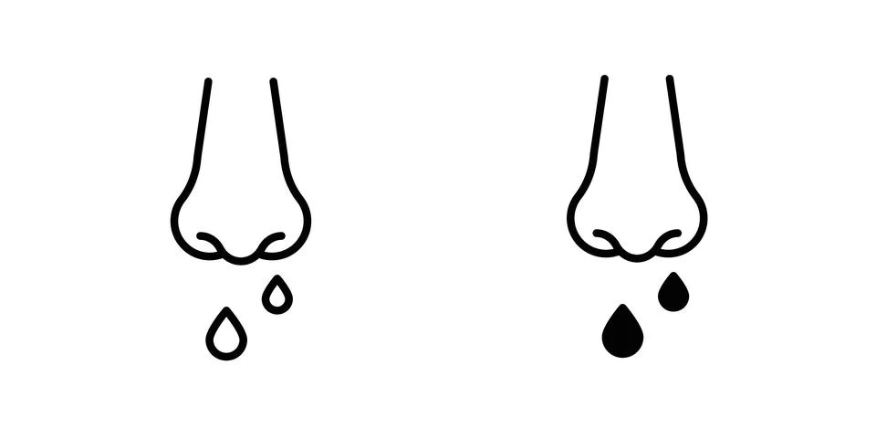 Stuffy nose icon vector template set in black Stock Illustration