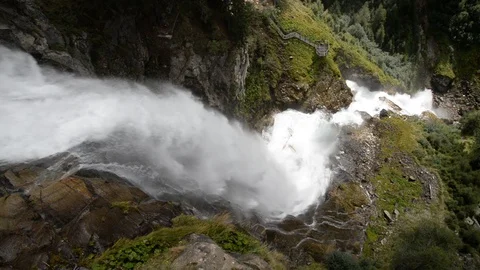 Stuibenfall, a waterfall in Austria Video stock 106469364