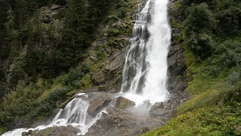 Stuibenfall, a waterfall in Austria Stock Footage 106469443