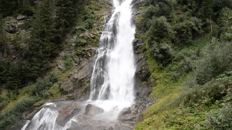 Stuibenfall, a waterfall in Austria Stock Footage 106469483