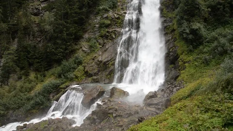 Stuibenfall, a waterfall in Austria Stock Footage 106469543