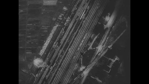 Stuka bombs railway then pulls away Stock Footage 103388468
