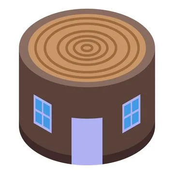 Stump house representing eco friendly living concept Stock Illustration