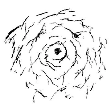 Stump, inside of tree, simple vector doodle hand draw sketch Illustrazione stock