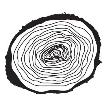 Stump. Muzzle. Cut of Tree. Illustration. 스톡 일러스트