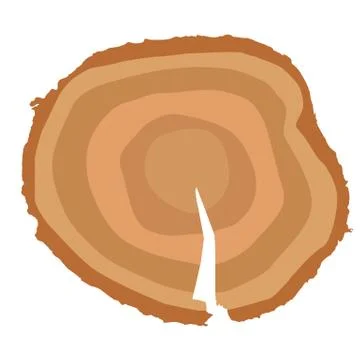 Stump. Muzzle. Cut of Tree. Illustration. Illustrazione stock