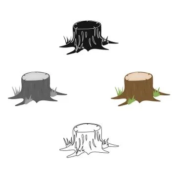 Stump vector icon in cartoon style for web Illustrazione stock