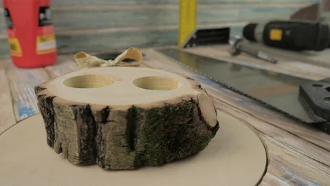 The stump for wedding rings Stock Footage 103595184